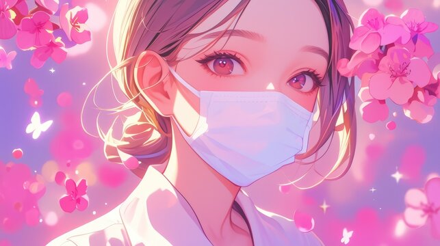 Donning a mask as a safety measure against the coronavirus