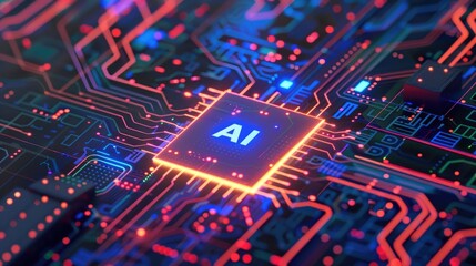ai on chip circuit background