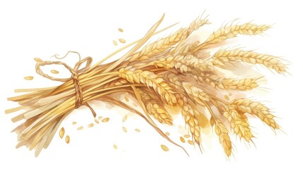 A rustic symbol of autumn a bundle of wheat stems represents a quintessential rural crop