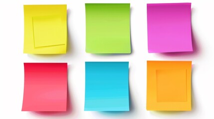 A set of four different colored post it notes - obrazy, fototapety, plakaty
