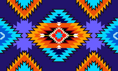 Native geometric pattern of the Navajo American Indian tribe, Mexican fabric textile pattern, seamless pattern of decorative design for background.