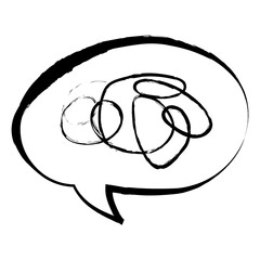 Speech bubble png sticker, cute doodle on transparent background