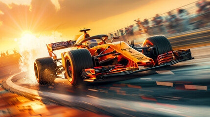 Formula 1 racing game exciting sports F1 during sunset wallpaper