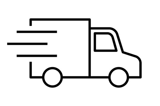 recommend clip art: Truck delivery png icon, line art design, transparent background