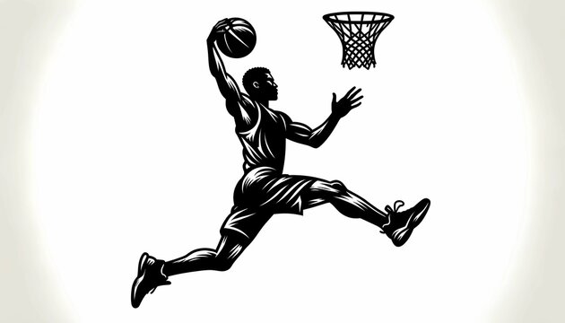 black basketball player image white background