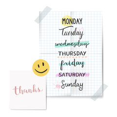 Cute png daily notices on transparent background