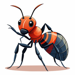 High-Quality Ant in White Background Vector Illustration