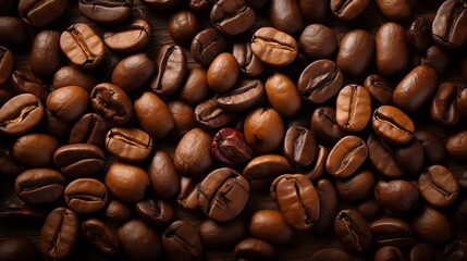 Roasted Coffee Beans, Coffee Background. - obrazy, fototapety, plakaty