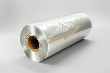 Gleaming roll of white polyester film on a neutral background.