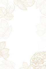 Obraz premium Golden leafy peony frame design element
