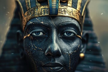 portrait of ancient egyptian pharao god