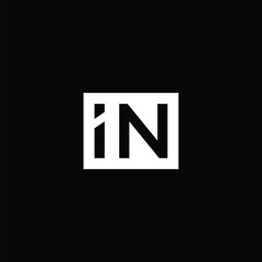 Initial Letter iN monogram logo design vector template