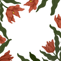 Flower png border, transparent background