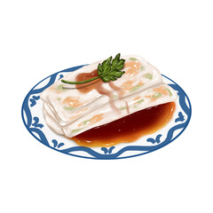 cheesecake with strawberry jam with transparent background