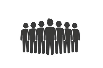 Group of black infrared icons of people in an organization with transparent background.
