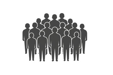 Group of black infrared icons of people in an organization with transparent background.