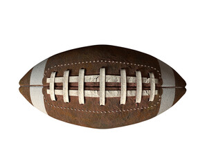 American realistic football rugby ball on transparent background	