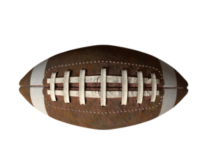 American realistic football rugby ball on transparent background	