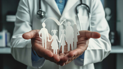 Compassionate Healthcare Professional and Family
