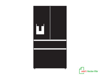 Refrigerator line art vector, icon minimalist illustration design template. Fridge  line art vector illustration. Best fridge outline design. hand drawn cartoon fridges Vector illustration.
