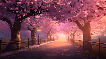 Beautiful cherry blossom tree