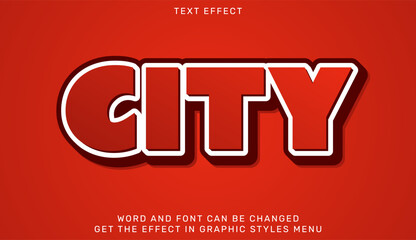 City text effect template in 3d design