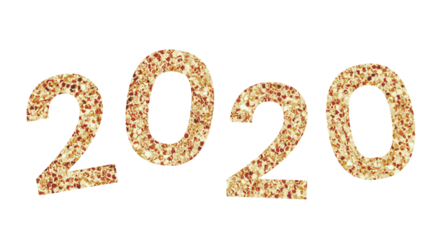 Festive shimmering golden 2020 transparent png