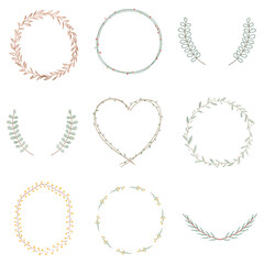 Leafy frame set transparent png