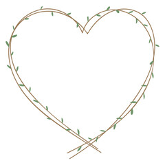 Green hearted wreath element transparent png