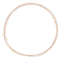 Round bronze frame PNG element on transparent background