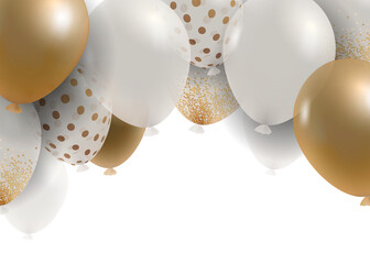 Luxury new year balloons png in transparent background