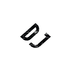 Initial letter DJ monogram logo design in black and white