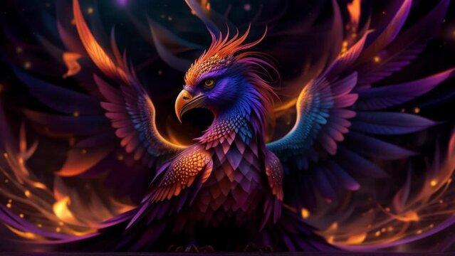 abstract phoenix flame loop video