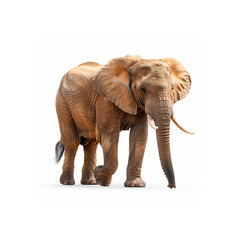 Elephant Standing in Front of White Background. Generative AI