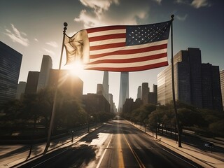 American flag on national day