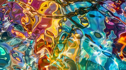 Vibrant Abstract Reflections: A Mosaic of Distorted Lights. Generative Ai