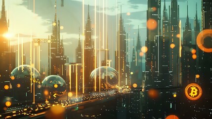 City of Cryptocurrency: A High-Tech Illustration of Financial Growth and Technology