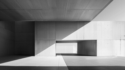 Minimalist Architecture with Clean Lines and Geometric Forms. Generative Ai