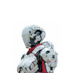 Person in White Suit and Helmet. Generative AI