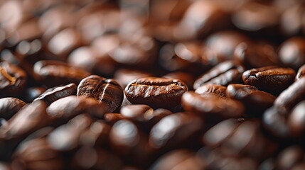 Close-up of dark coffee beans