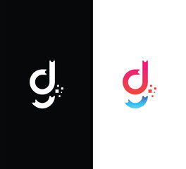 Initial lowercase letter dg logo design vector template. gd logo idea. Colorful gradient letter logo
