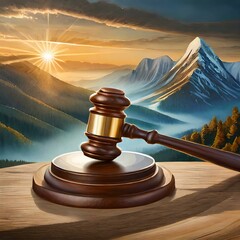 gavel and books,a Judge's Gavel, the quintessential emblem of the legal system, positioned on a wooden stand inscribed with the word 