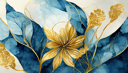 blue and yellow leaves