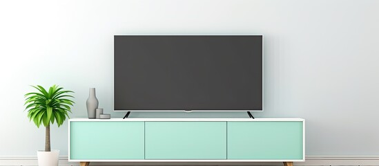 A television on a stand in a room