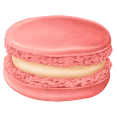 Hand drawn sweet macaron transparent png