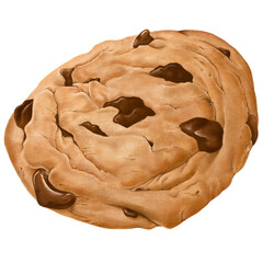 Hand drawn chocolate chip cookie transparent png