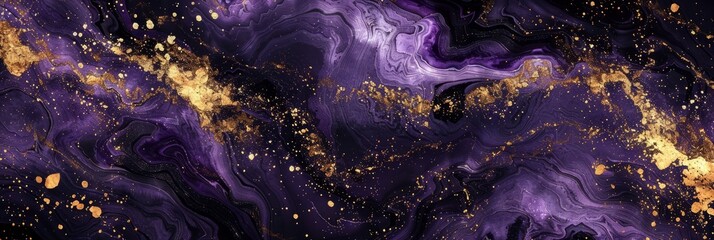 luxury wallpaper. purple and black marble and gold abstract background texture. purple marbling with natural luxury style swirls of marble and gold powder