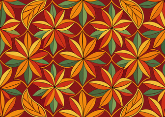 Fototapeta premium Seamless Floral Patterns, Geometric Floral Patterns, Seamless Vector Design