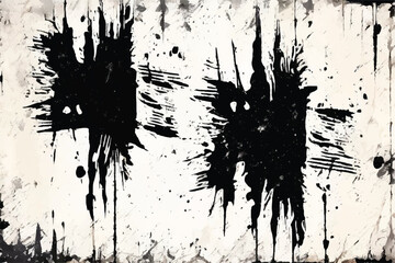Black and white Grunge texture. Grunge Background. Vintage grunge texture in black and white.  Black abstract art. Grunge art. Eps 10. Brush strokes.