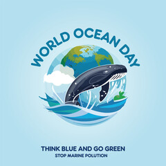 World oceans day illustration